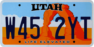 UT license plate W452YT