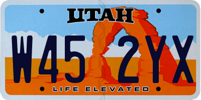 UT license plate W452YX
