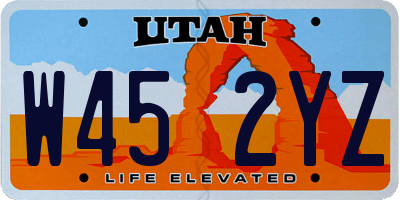 UT license plate W452YZ