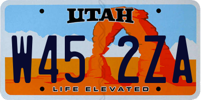 UT license plate W452ZA
