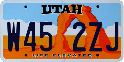 UT license plate W452ZJ
