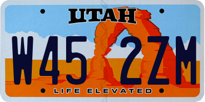 UT license plate W452ZM