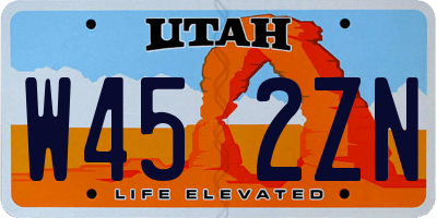 UT license plate W452ZN