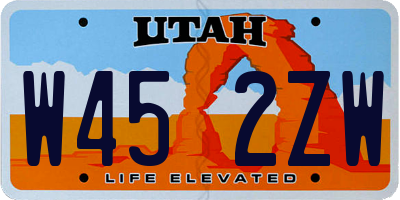 UT license plate W452ZW
