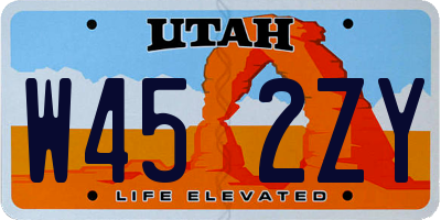UT license plate W452ZY