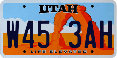 UT license plate W453AH