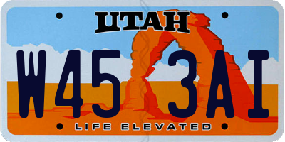 UT license plate W453AI