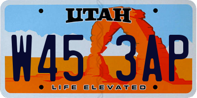 UT license plate W453AP