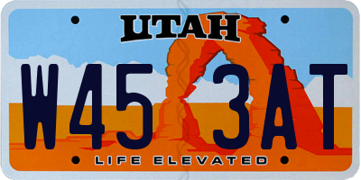 UT license plate W453AT