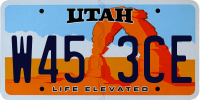 UT license plate W453CE