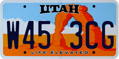 UT license plate W453CG