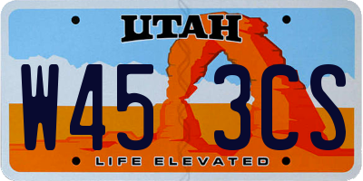 UT license plate W453CS