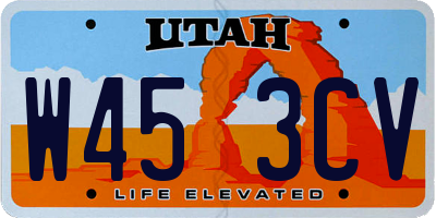 UT license plate W453CV