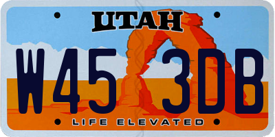 UT license plate W453DB
