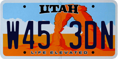 UT license plate W453DN