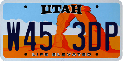 UT license plate W453DP