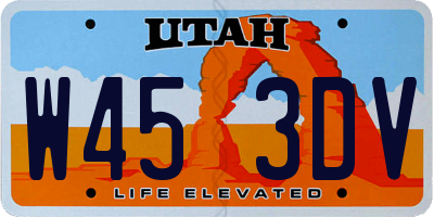 UT license plate W453DV