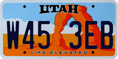 UT license plate W453EB