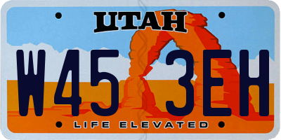 UT license plate W453EH