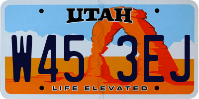 UT license plate W453EJ