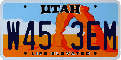 UT license plate W453EM