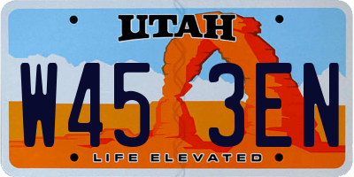 UT license plate W453EN