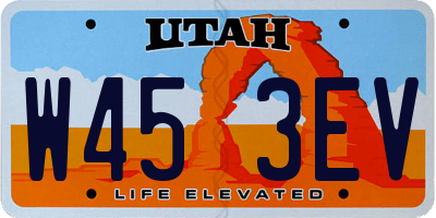UT license plate W453EV