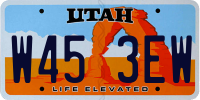 UT license plate W453EW