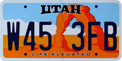 UT license plate W453FB