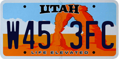 UT license plate W453FC