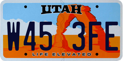 UT license plate W453FE