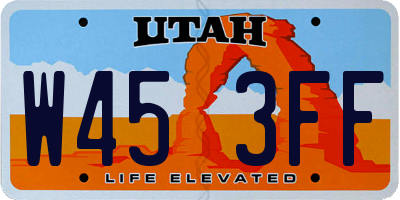 UT license plate W453FF