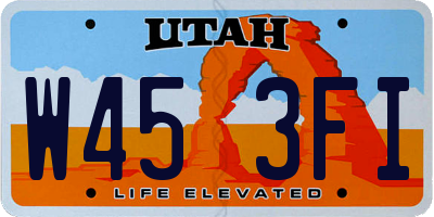 UT license plate W453FI
