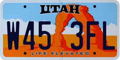 UT license plate W453FL