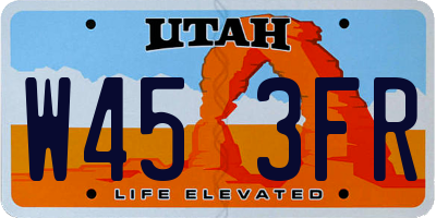 UT license plate W453FR