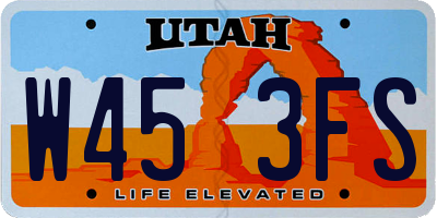 UT license plate W453FS