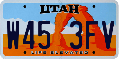 UT license plate W453FV