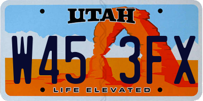 UT license plate W453FX