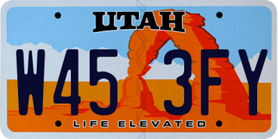 UT license plate W453FY