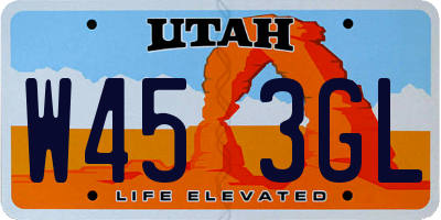 UT license plate W453GL