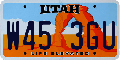 UT license plate W453GU