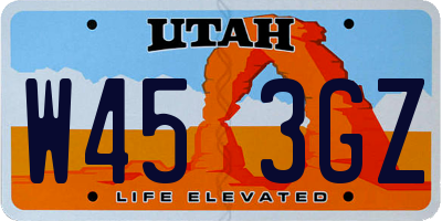 UT license plate W453GZ