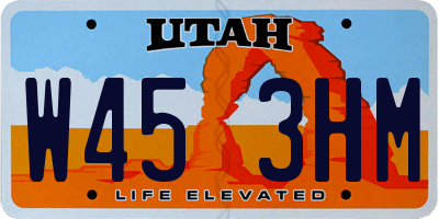 UT license plate W453HM