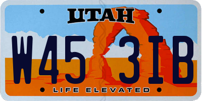 UT license plate W453IB