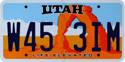 UT license plate W453IM