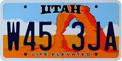 UT license plate W453JA
