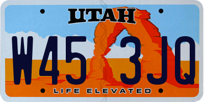 UT license plate W453JQ