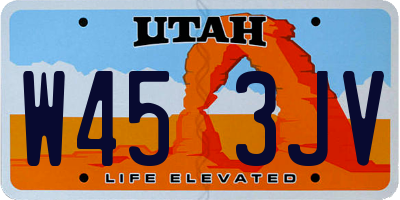 UT license plate W453JV