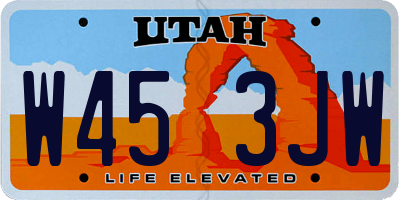 UT license plate W453JW