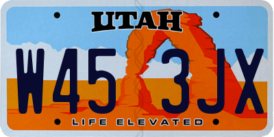 UT license plate W453JX